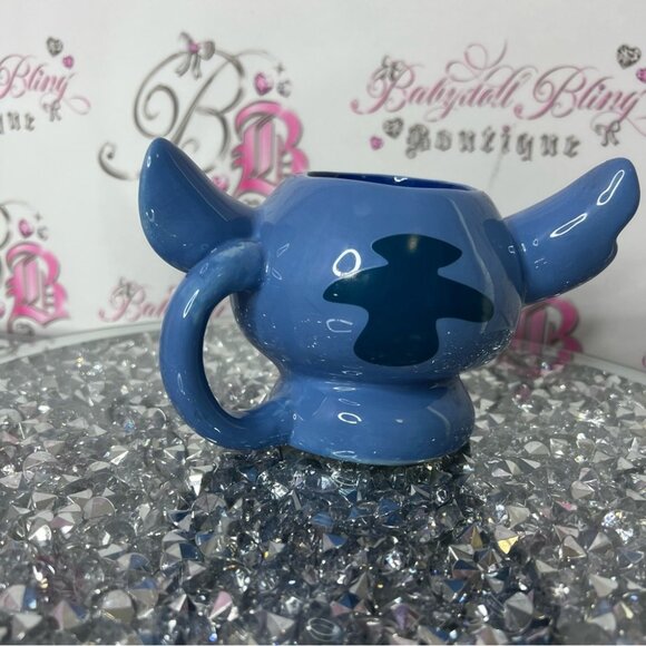 Disney mug cup glassware drinkware drinks big ears Blue Stitch Character Mug - Picture 4 of 8